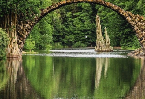 Fluss mit Brücke